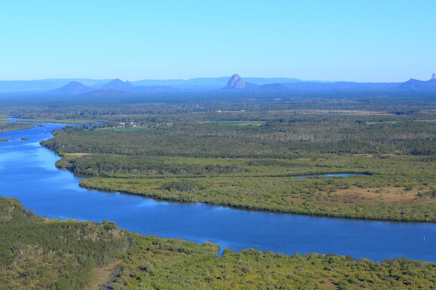 Aerial shot of Pumicestone passage