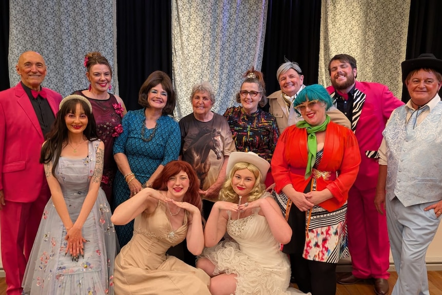 Group photo after one of the Molong Players shows. All cast members in various costumes.