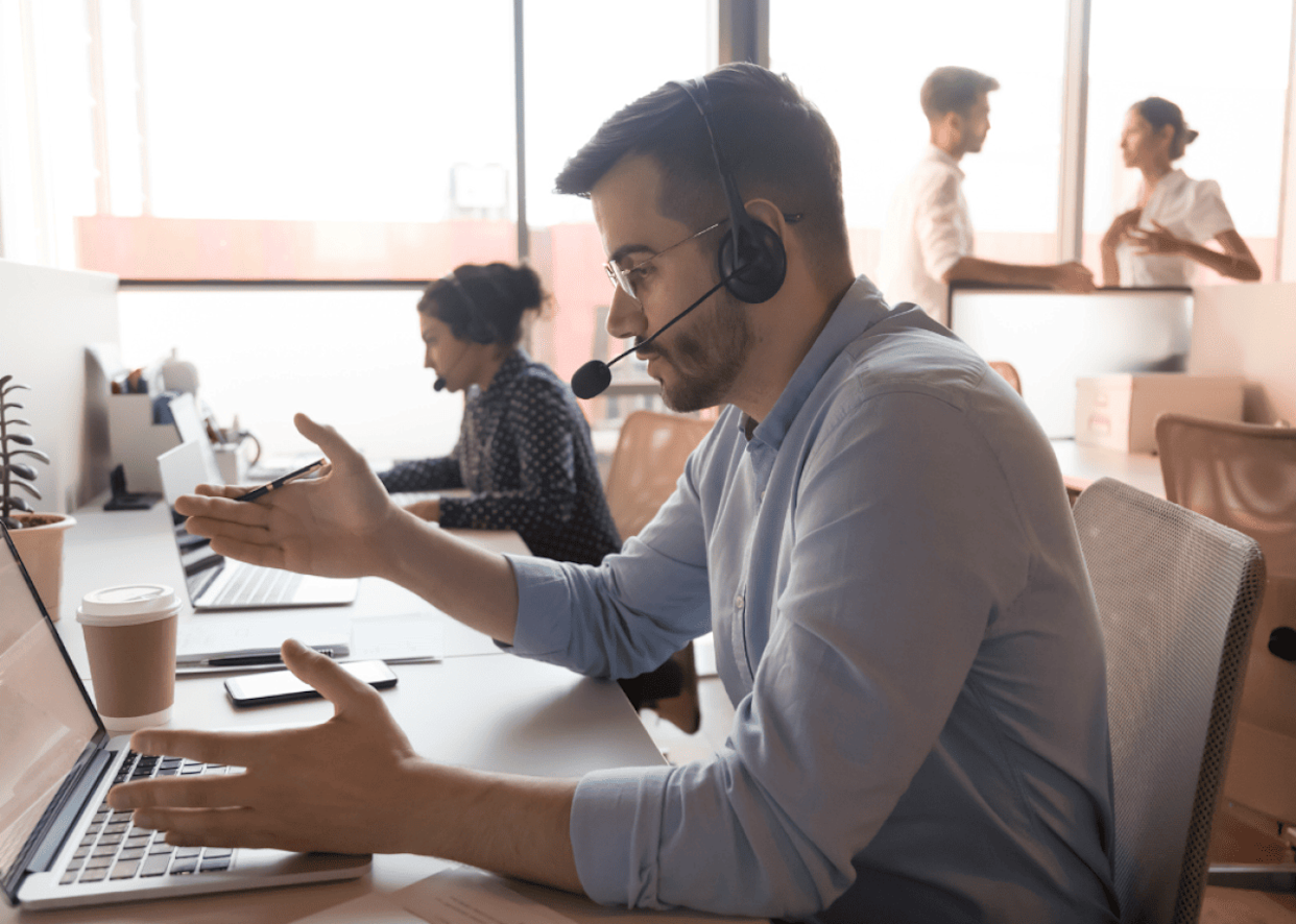 Telephone operator on call. -