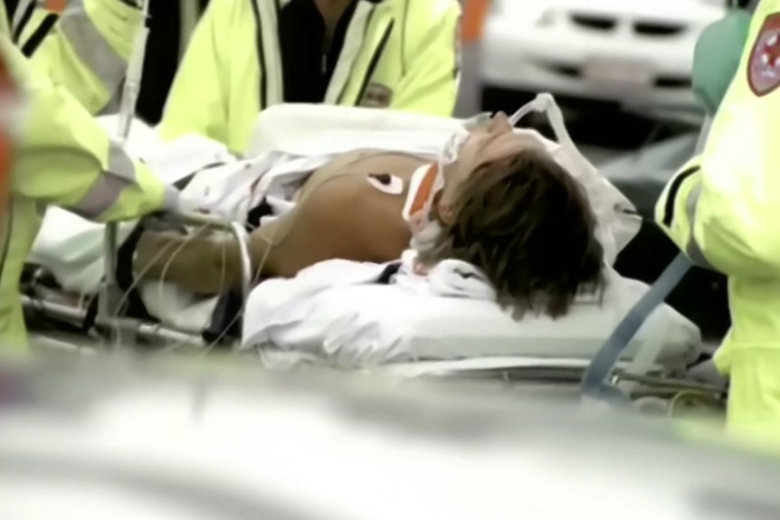 man on a stretcher