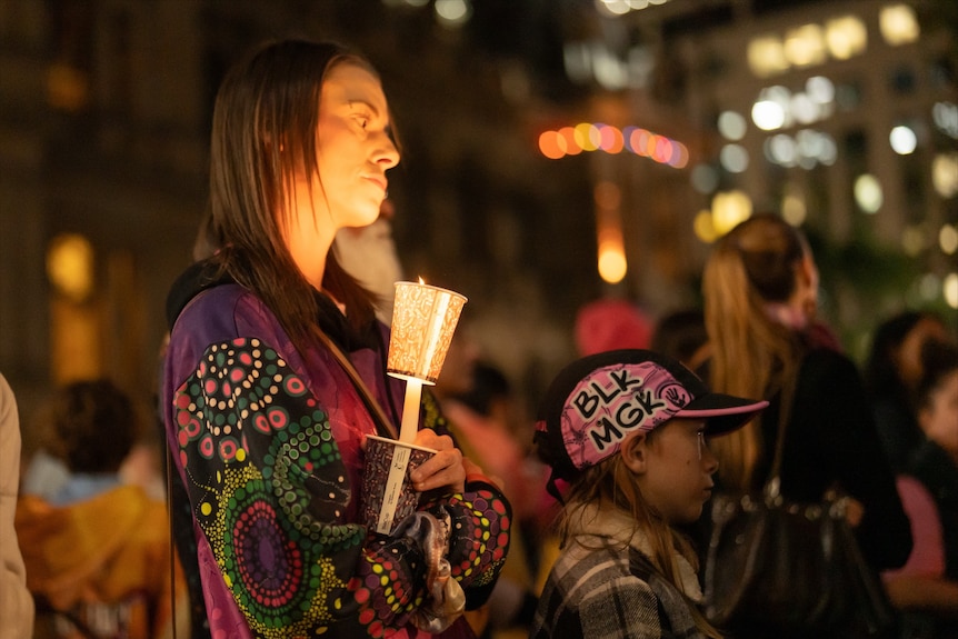 A vigil for Kumanjayi Little Baby at Sydney's Town Hall.