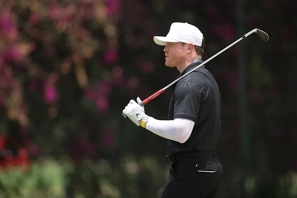 MEXICO CITY, MEXICO - APRIL 15: Canelo Alvarez looks on prior to LIV Golf Mexico City at Club de Golf Chapultepec on April 15, 2026 in Mexico City. (Photo by Hector Vivas/Getty Images)