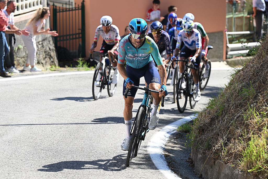 CHIAVARI, ITALY - MAY 20: Diego Ulissi of Italy and Team XDS Astana competes during the 109th Giro d&amp;apos;Italia 2026, Stage 11 a 195km stage from Porcari to Chiavari / #UCIWT / on May 20, 2026 in Chiavari, Italy. (Photo by Dario Belingheri/Getty Image)