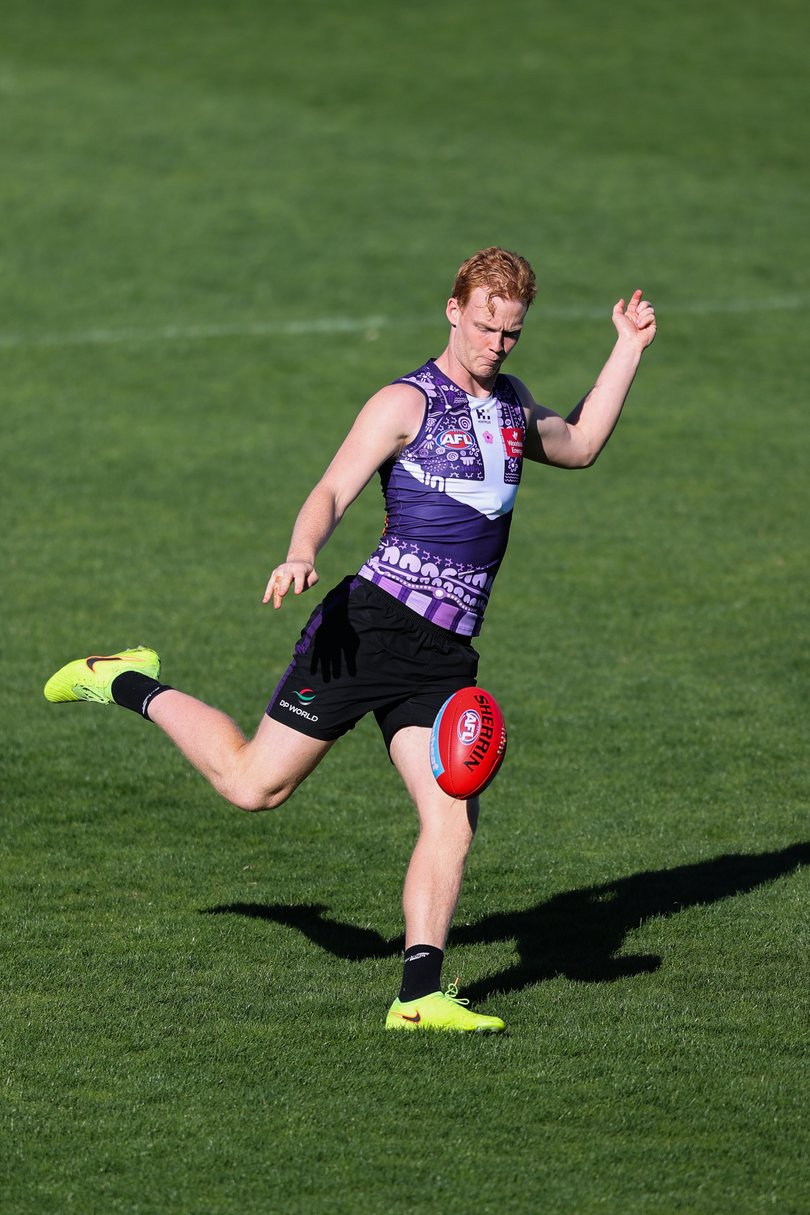 Fremantle Dockers training at Cockburn on Tuesday morning. Hugh Davies