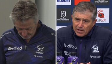 Frank Ponissi steps in for Craig Bellamy press conference, health battle, Melbourne Storm vs Dolphins, Harry Grant, Round 8