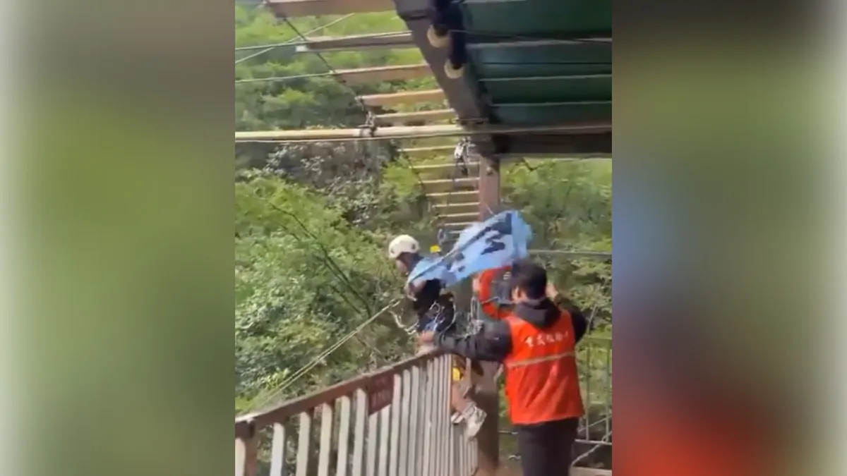 Sichuan, China: Horror footage shows moment teen plunges to her death on waterfall swing