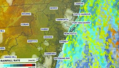 Showers are set to return to Australia’s east coast on Thursday. Picture: Sky News Weather