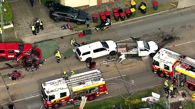 Emergency crews at the scene.