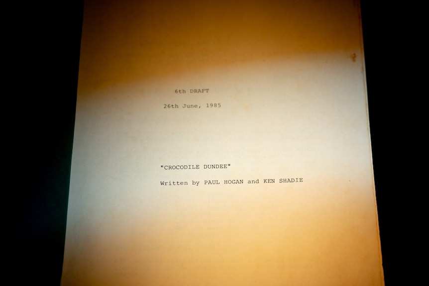 Front page of an old script for the Crocodile Dundee film