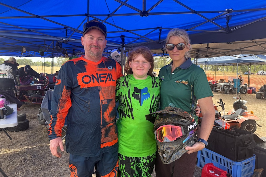 A family of mower racers.