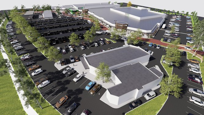 A concept image of the $6.8 million upgrade planned for Alexander Heights Shopping Centre.