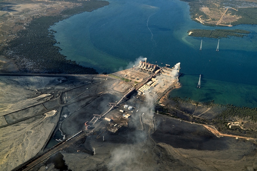 An aerial view of the Playford power station at Port Augusta.