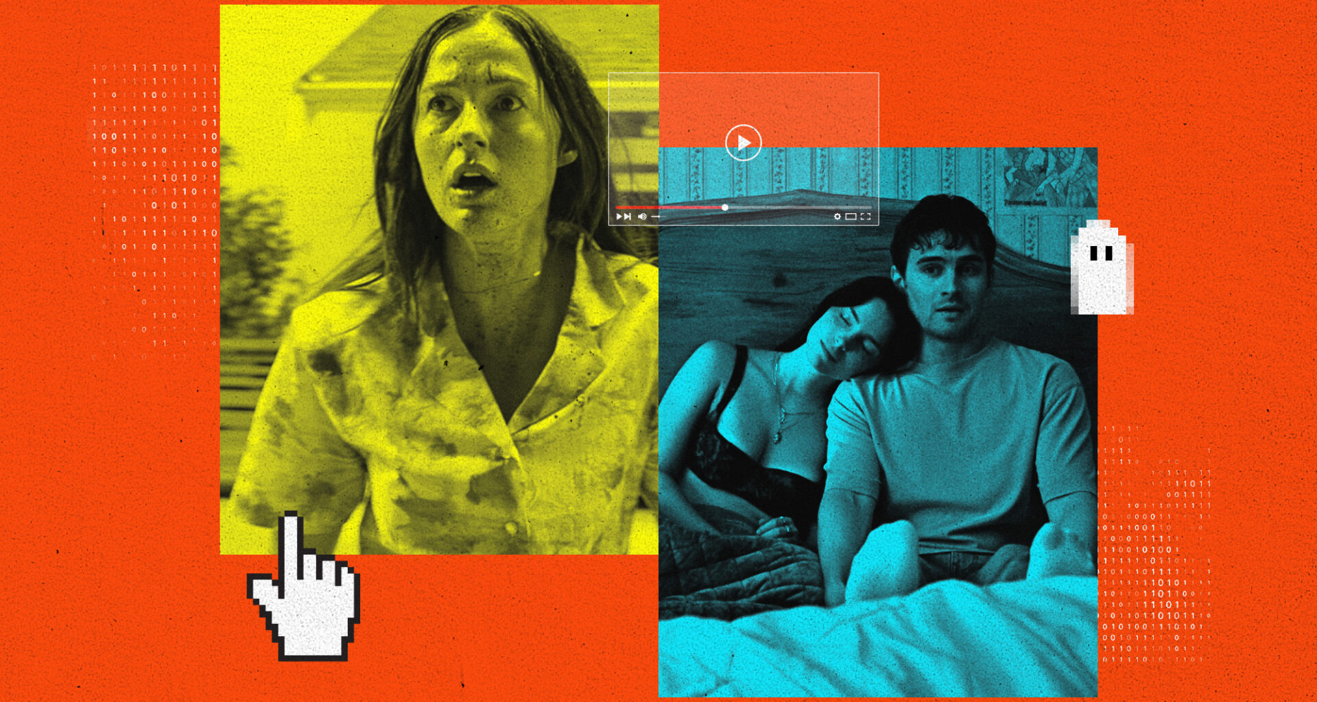 scenes from horror movies 'Backrooms' and 'Obsession'