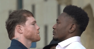 Canelo, Mbilli Stare Each Other Down In Egypt!