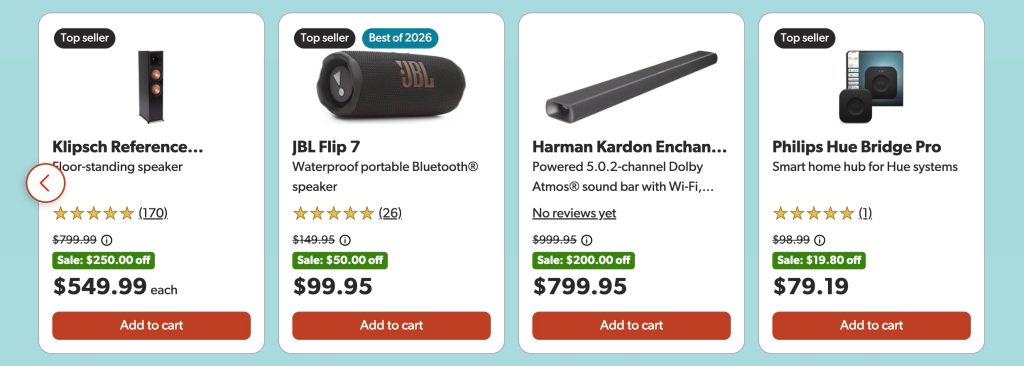 A screenshot of a product