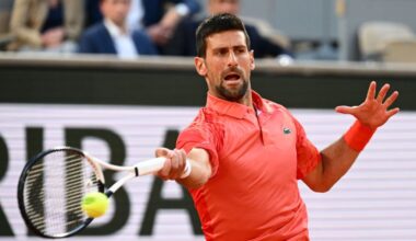Novak Djokovic in the second round of Roland Garros 2023, Paris, France
