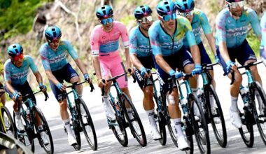 SOFIA, BULGARIA - MAY 10: Guillermo Thomas Silva of Uruguay and Team XDS Astana - Pink Leader Jersey competes competes during the 109th Giro d&amp;apos;Italia 2026, Stage 3 a 175km stage from Plovdiv to Sofia / #UCIWT / on May 10, 2026 in Sofia, Bulgaria. (Photo by Dario Belingheri/Getty Images)