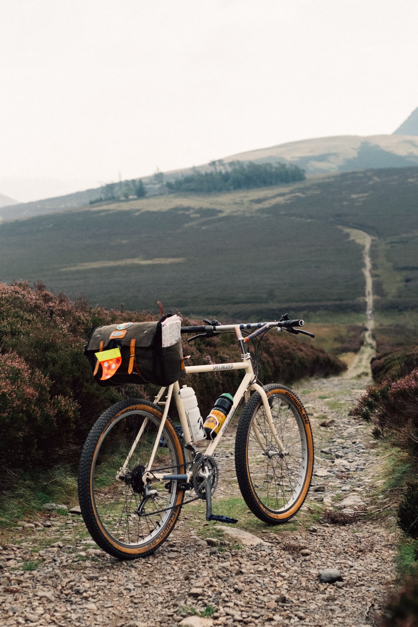 Beige bike in the hills