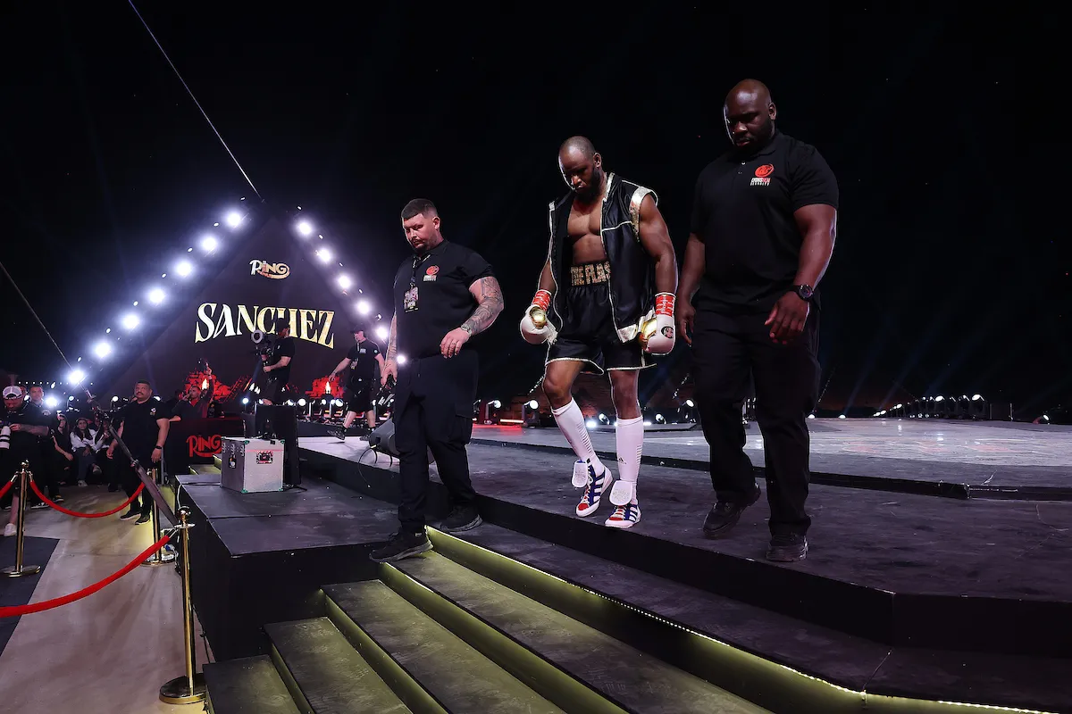 Frank Sanchez walks to the ring to face Richard Torrez