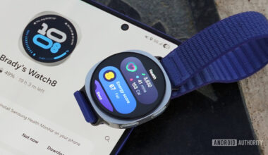 The energy score and health on a Samsung Galaxy Watch 8.