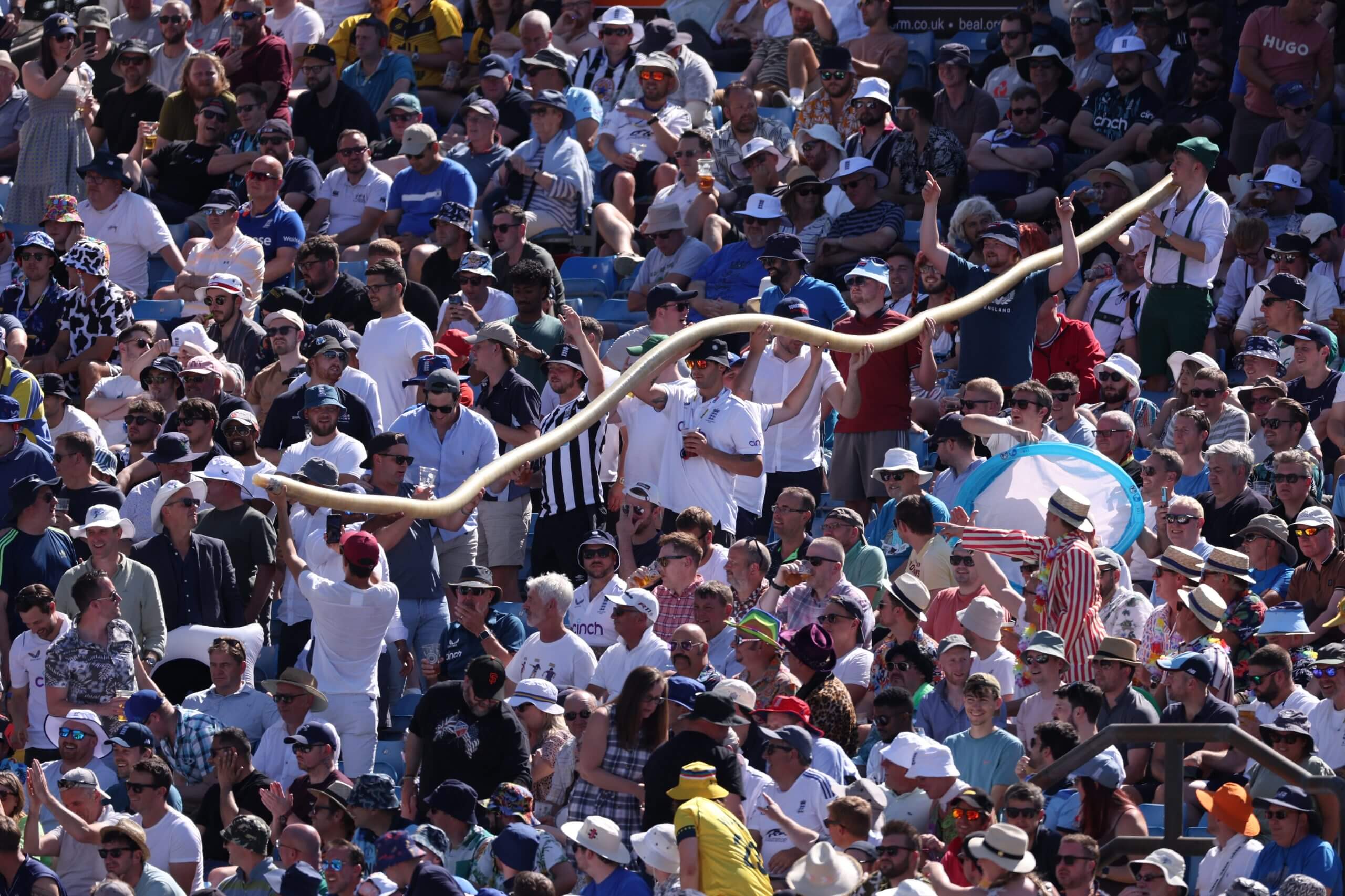 A beer snake on Headingley's Western Terrace