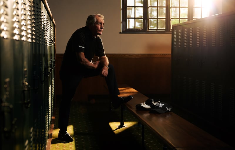 Gary Player in the locker room of Aronimink Golf Course. Photograph: Kriston Jae Bethel/The New York Times