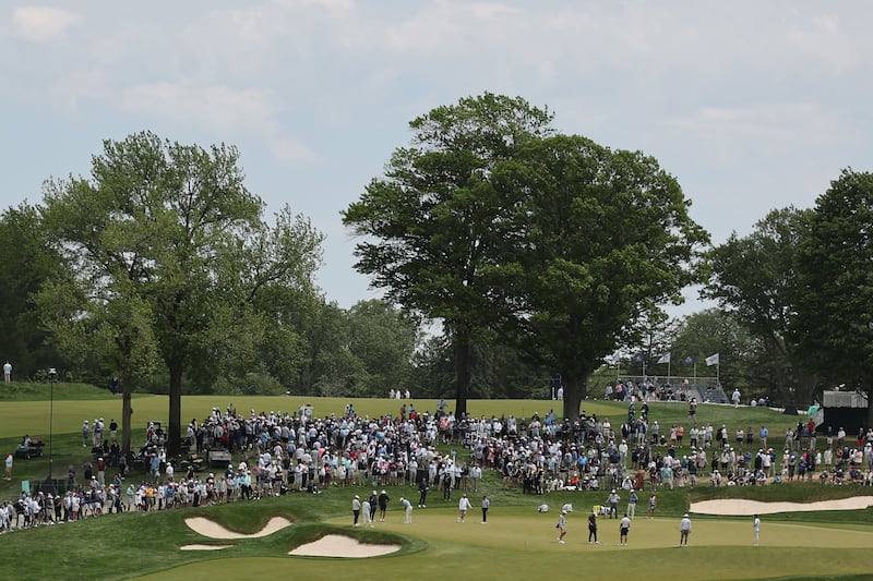The severity of the 11th hole at Aronimink Golf Club has not gone unnoticed ahead of the PGA Championship. Photograph: Michael Reaves/Getty Images