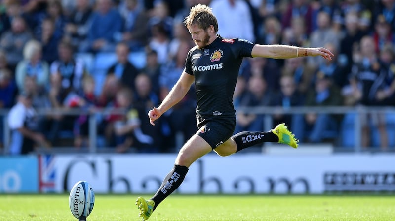 Gareth Steenson in action for Exeter against Worcester at Sandy Park. Photograph: Dan Mullan/Getty