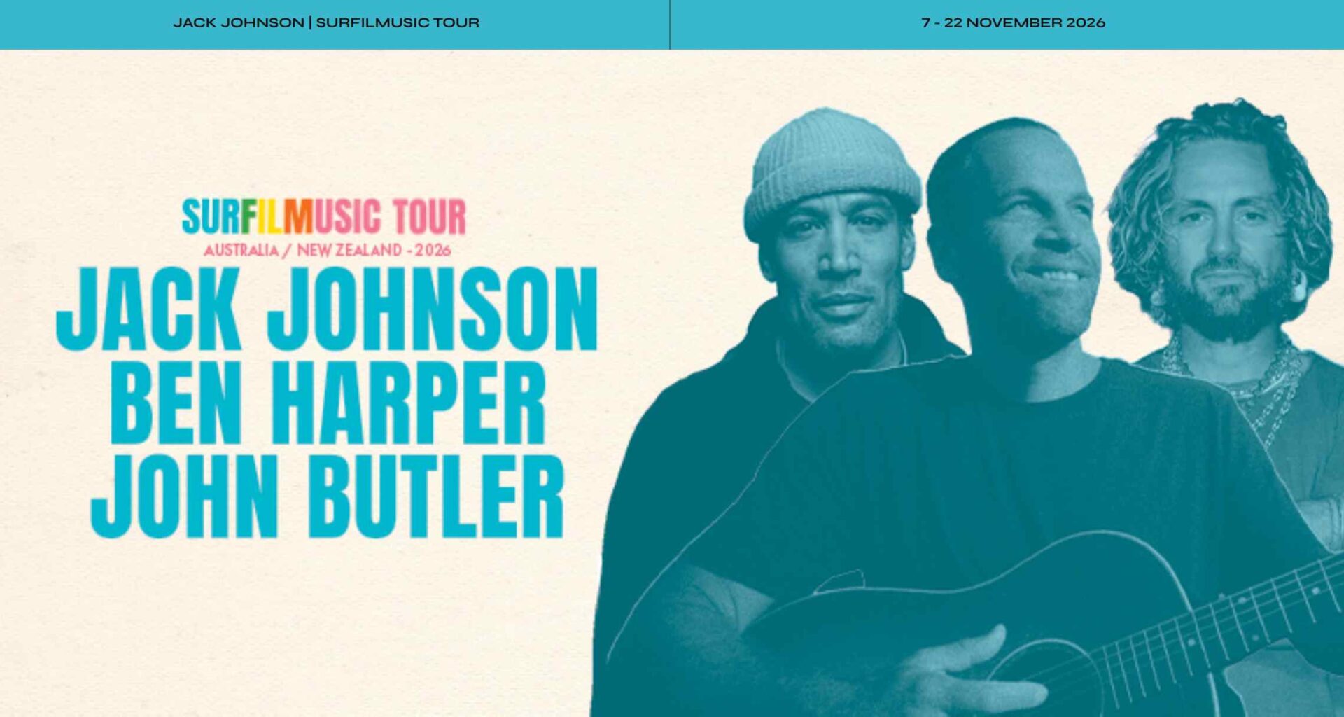 Jack Johnson to Tour Australia with Ben Harper and John Butler