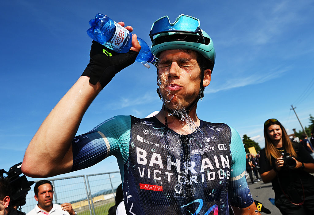 NOVI LIGURE, ITALY - MAY 21: Stage winner Alec Segaert of Belgium and Team Bahrain - Victorious reacts after the 109th Giro d&amp;apos;Italia 2026, Stage 12 a 175km stage from Imperia to Novi Ligure / #UCIWT / on May 21, 2026 in Novi Ligure, Italy. (Photo by Tim de Waele/Getty Images)