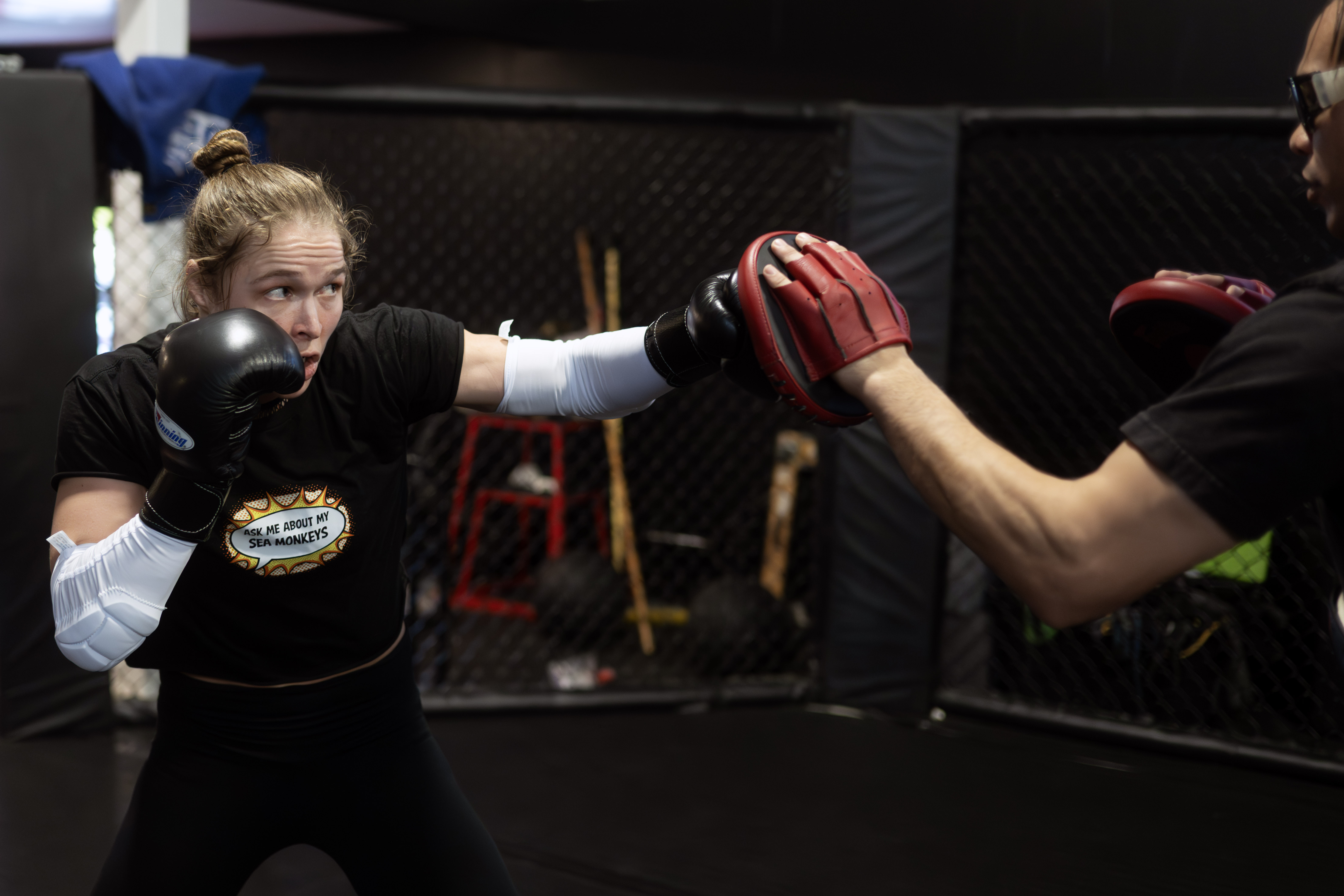 Former UFC champion and Olympic medalist Ronda Rousey prepares for...
