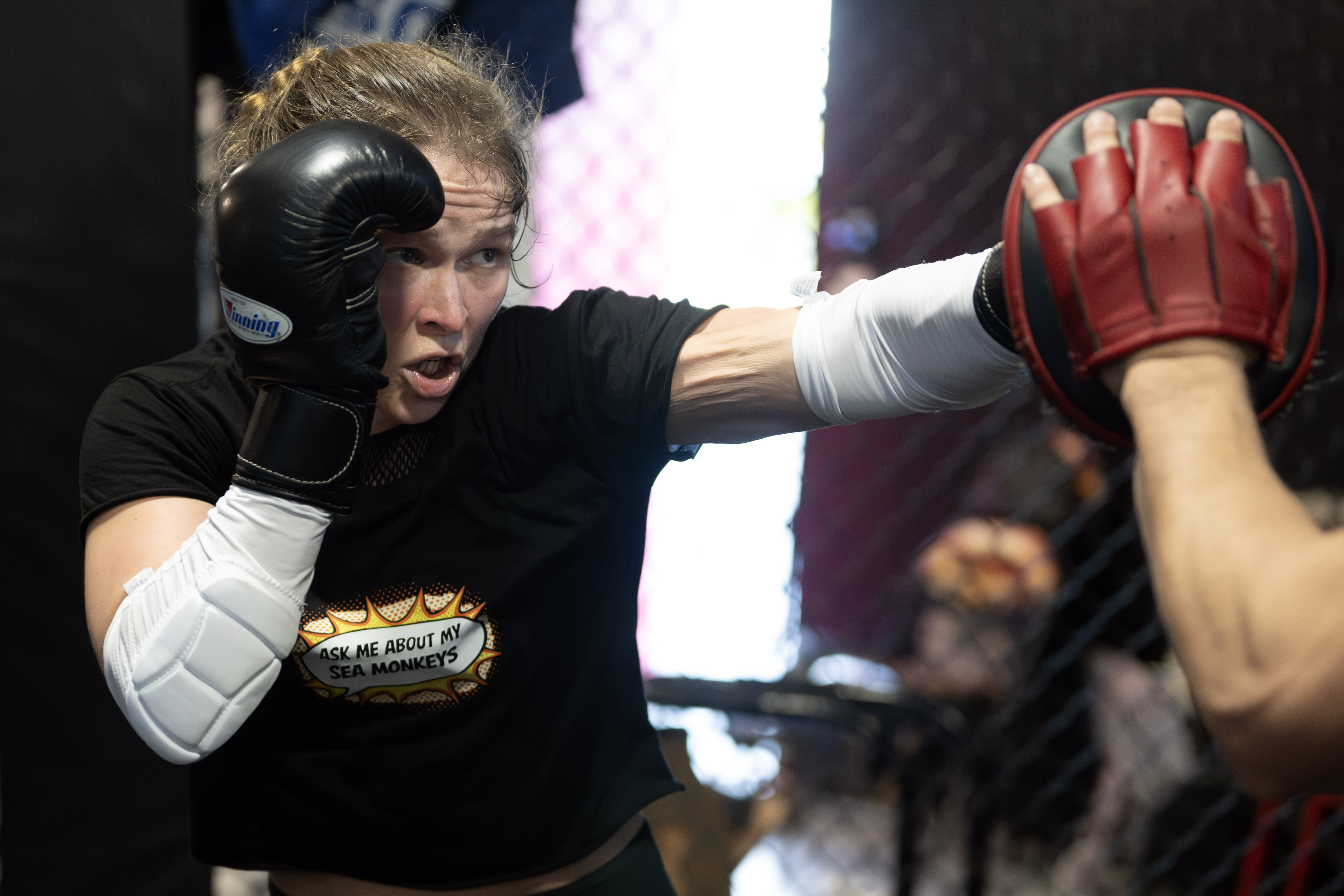 Former UFC champion and Olympic medalist Ronda Rousey prepares for...