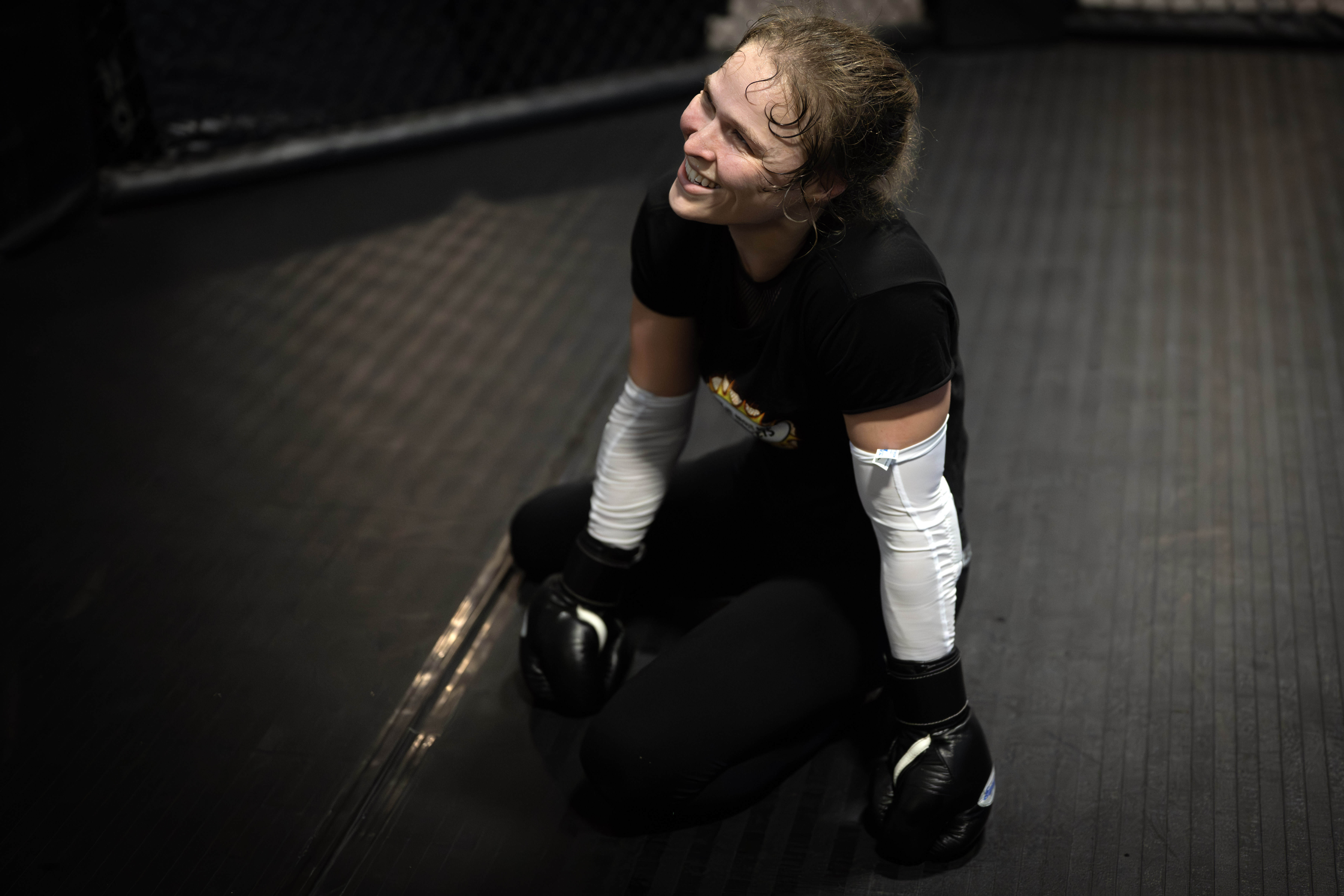 Former UFC champion and Olympic medalist Ronda Rousey prepares for...