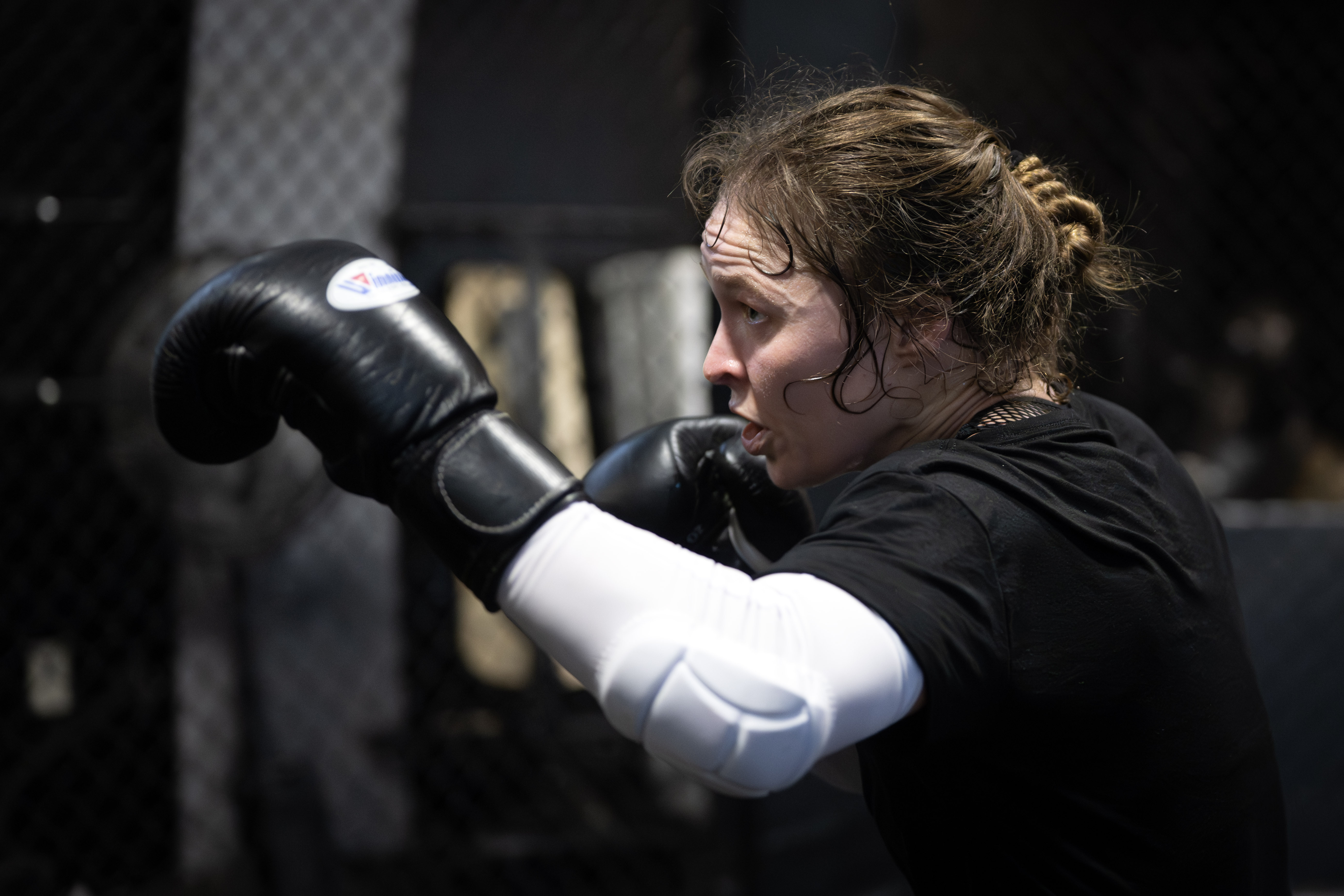 Former UFC champion and Olympic medalist Ronda Rousey prepares for...