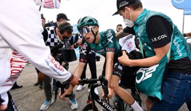 2022 Giro d'Italia: an exhausted Jai Hindley after winning on the Blockhaus