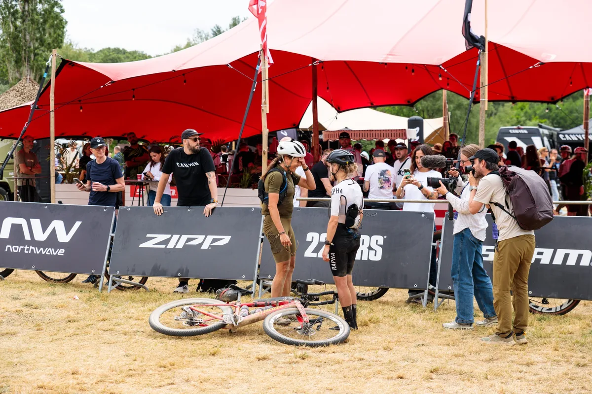 Lael Wilcox after finishing the Traka 560 gravel race