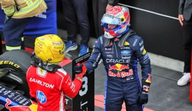 The two drivers thoroughly enjoyed their duel