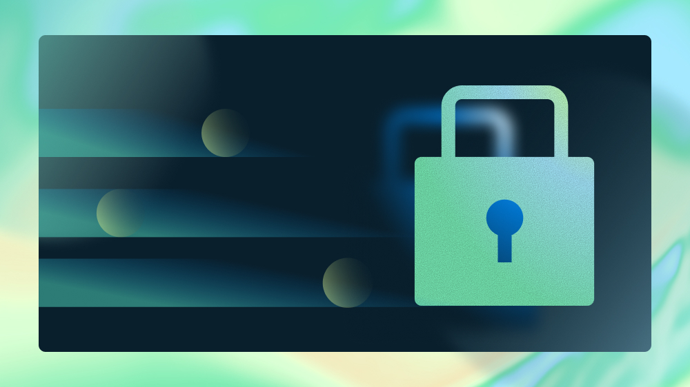 A lock icon on a green and yellow gradient background.
