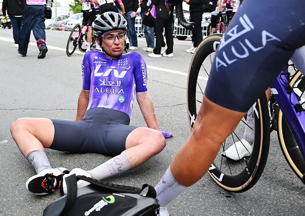 Letizia Paternoster (Liv AlUla Jayco) rafter stage 2 of the 2026 La Vuelta Femenina. (Photo by Szymon Gruchalski/Getty Images)