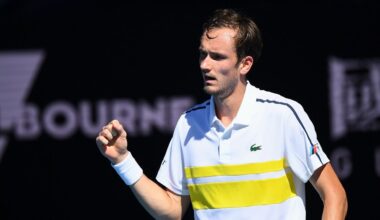Daniil Medvedev in the quarter-final of the 2021 Australian Open, Melbourne