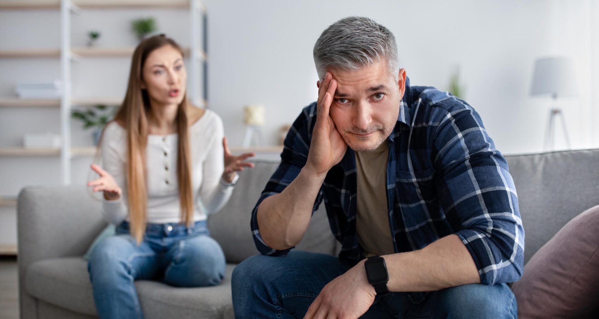 Midlife Crisis Family Conflict Couple Arguing Fighting
