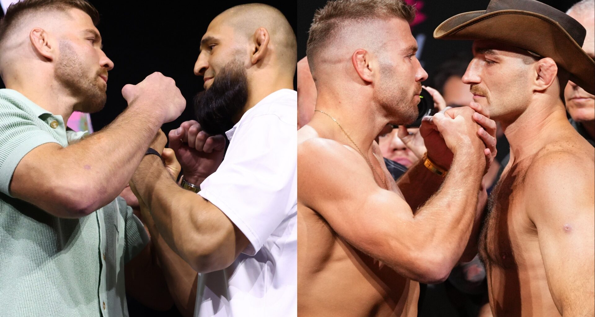Dricus du Plessis faces off with Khamzat Chimaev and Sean Strickland