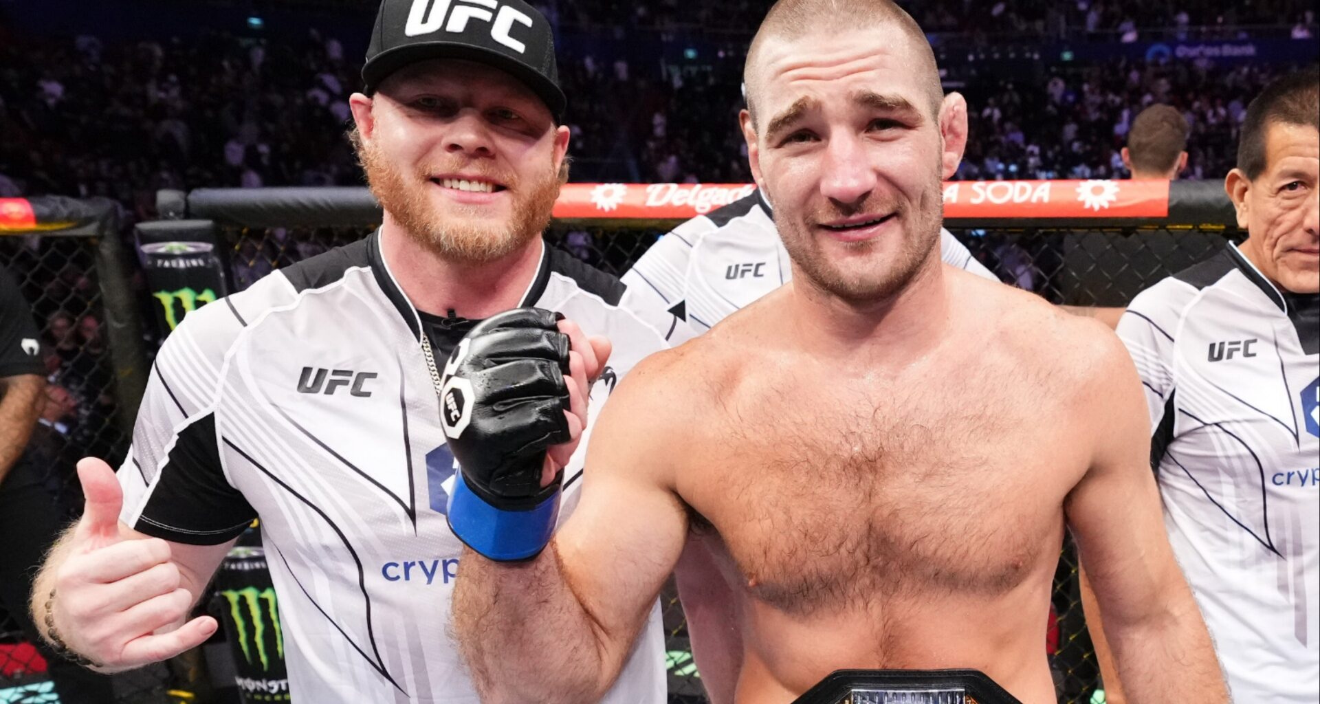 Sean Strickland and Eric Nicksick after UFC 293