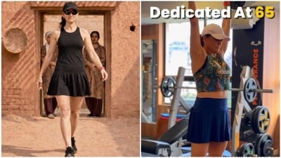 Renu Sidhu, a 65-year-old gym entrepreneur from Ahmedabad, showcases her fitness journey through social media. (Instagram/ renu.sidhu)