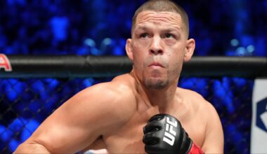 Nate Diaz enters the Octagon for his fight at UFC 279