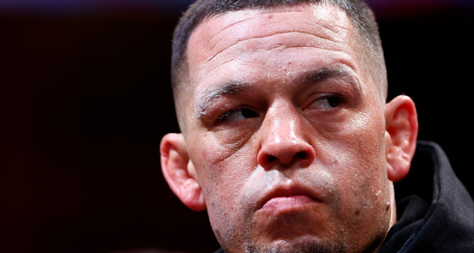 Nate Diaz enters the boxing ring for his fight against Jorge Masvidal