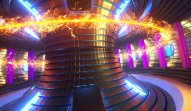 Nuclear Fusion Reactor Tokamak Heated Plasma