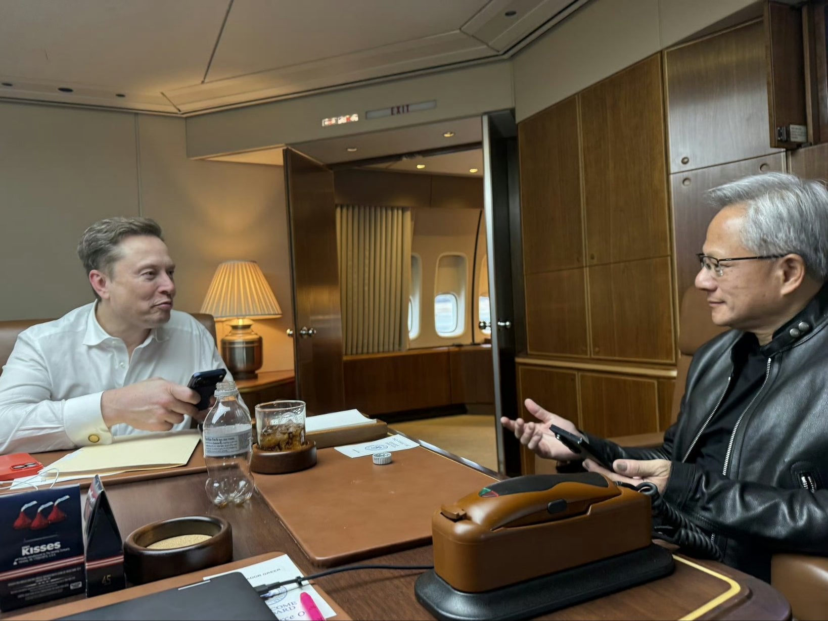 a photo showing nvidia ceo jensen huang using the samsung galaxy z fold 7
