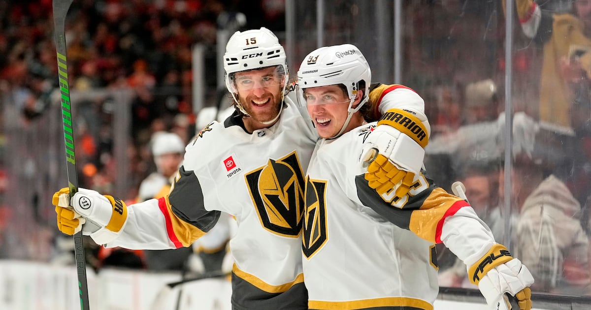 Mitch Marner’s first playoff hat trick propels Vegas Golden Knights to rout of Anaheim Ducks and 2-1 series lead