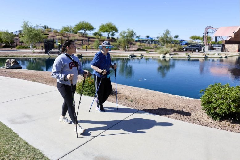 Parkinson’s Patients Walking With Poles